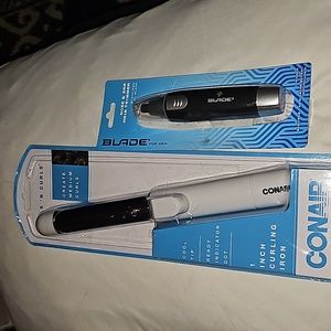 Set Conair 1" curling Iron and Nose/Ear Hair Trimmer!